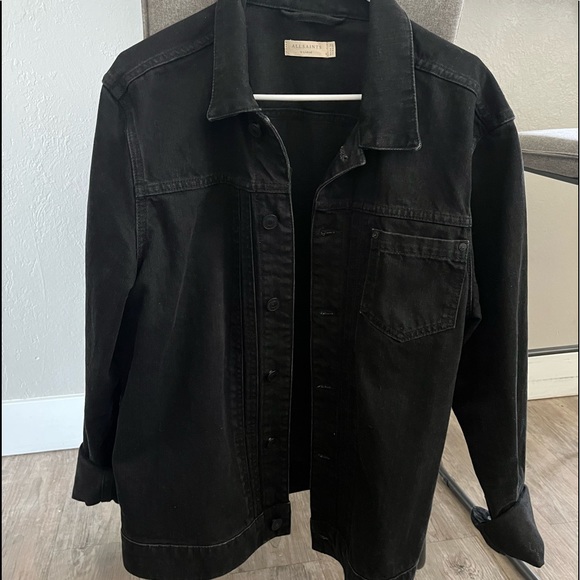 AllSaints X-Large Black Denim Jacket - Picture 2 of 3